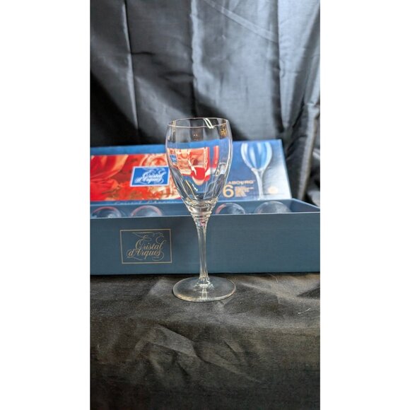 6 vintage Cristal D'arques box of six large red wine glasses 6 ounce - new - Picture 8 of 8